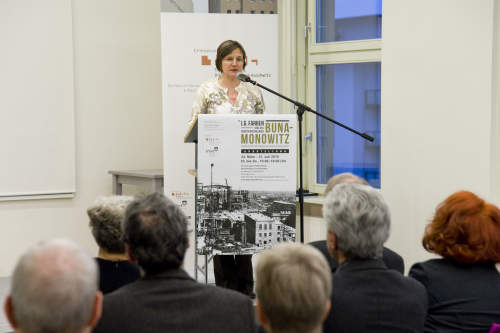 Interner Verweis: Annegret Schüle: Ansprache zur Eröffnung der Ausstellung „Die I.G. Farben und das KZ Buna-Monowitz“