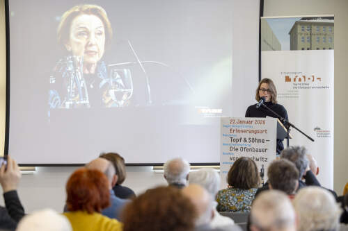 : Eva Umlauf: Grußbotschaft zur Wiedereröffnung der Dauerausstellung „Techniker der ‚Endlösung‘. Topf & Söhne – Die Ofenbauer von Auschwitz“
